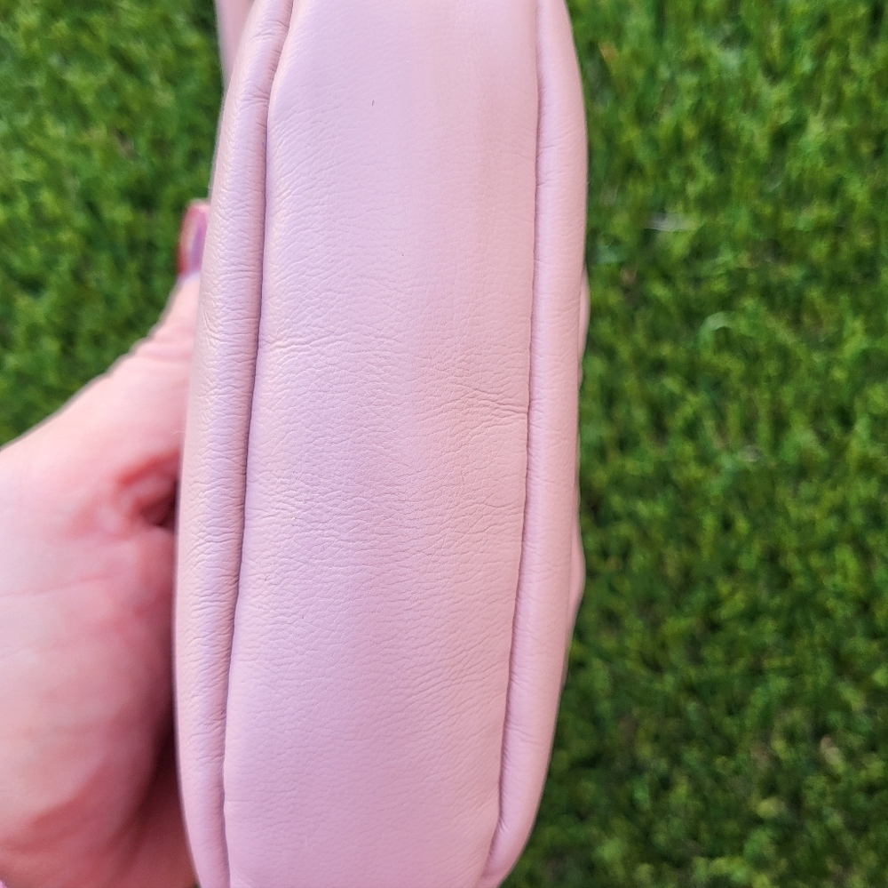 Zara Pink Soft Faux Leather Heart Mini Crossbody Bag. - Picture 6 of 16